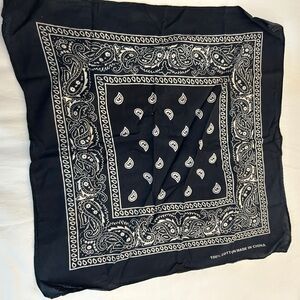 Classic Black Square Paisley Bandana Scarf